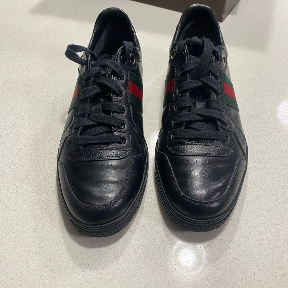 Gucci Coda 283115 Leather Web Stripe Low Sneaker Men's Size 9.5